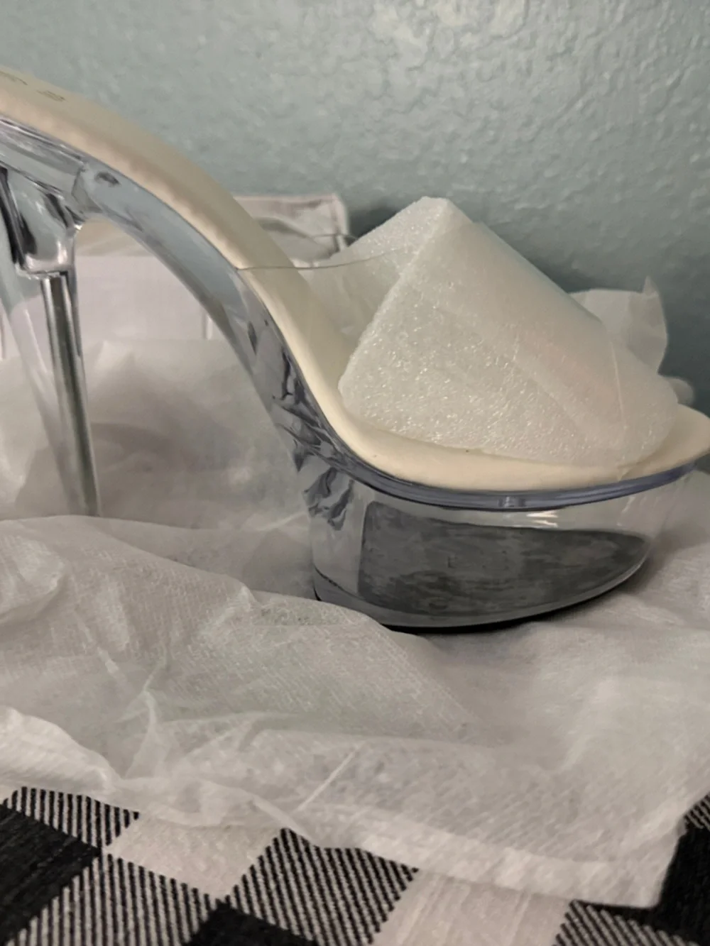 Clear Platform Stiletto with White Footbed